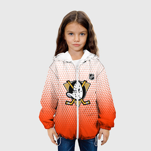 Детская куртка Анахайм Дакс - оранжевая геометрия / 3D-Белый – фото 3