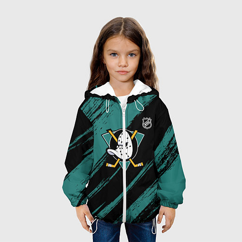 Детская куртка Анахайм Дакс - зеленая краска / 3D-Белый – фото 3