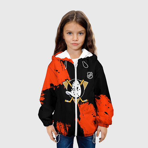 Детская куртка Анахайм Дакс - оранжевая краска / 3D-Белый – фото 3