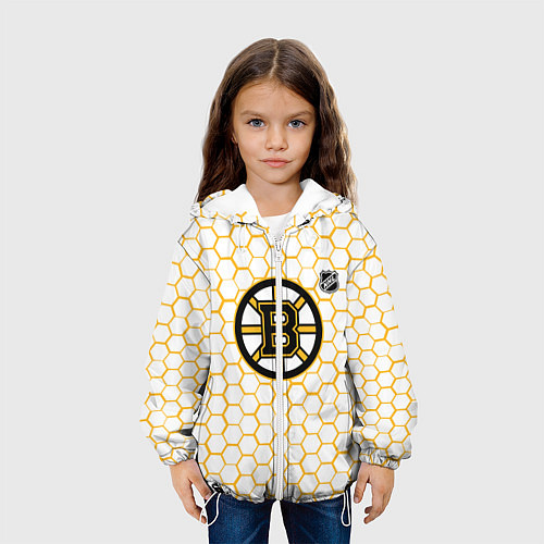 Детская куртка Бостон Брюинз - белые соты / 3D-Белый – фото 3