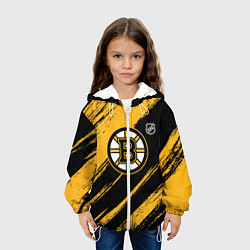 Куртка с капюшоном детская Бостон Брюинз - брызги краски, цвет: 3D-белый — фото 2