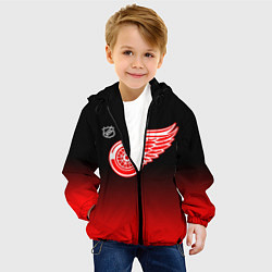 Куртка с капюшоном детская Детройт Ред Уингз - градиент, цвет: 3D-черный — фото 2