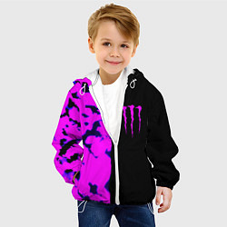 Куртка с капюшоном детская Monster energy neon camo, цвет: 3D-белый — фото 2