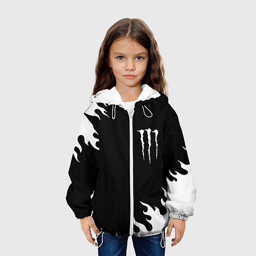 Детская куртка Monster energy белый огонь / 3D-Белый – фото 3