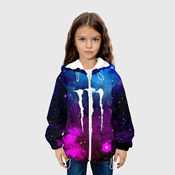 Куртка с капюшоном детская Monster energy neon space, цвет: 3D-белый — фото 2
