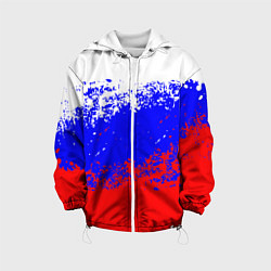 Куртка с капюшоном детская Патриот - флаг, цвет: 3D-белый