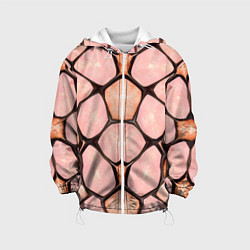 Куртка с капюшоном детская Розовые пятна жирафа, цвет: 3D-белый