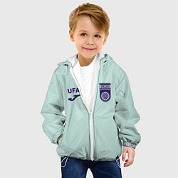 Куртка с капюшоном детская Фк Уфа - мятный цвет и текстура, цвет: 3D-белый — фото 2