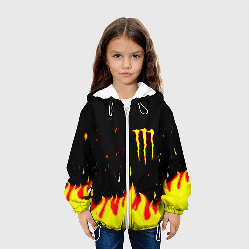 Детская куртка Monster energy fire steel / 3D-Белый – фото 3