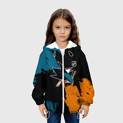 Куртка с капюшоном детская Сан Хосе Шаркс - два цвета, цвет: 3D-белый — фото 2