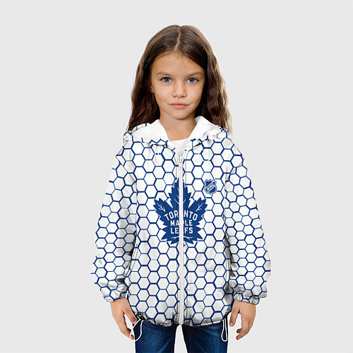 Детская куртка Торонто Мейпл Лифс - белые соты / 3D-Белый – фото 3