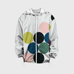 Куртка с капюшоном детская Кластер чил - абстракция, цвет: 3D-белый