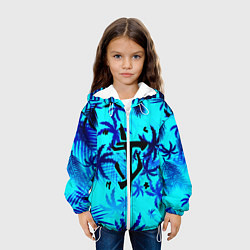 Куртка с капюшоном детская Doom неоновые тропики, цвет: 3D-белый — фото 2
