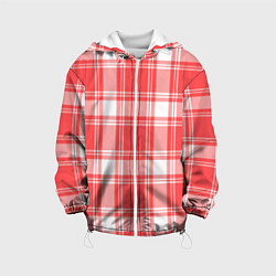 Куртка с капюшоном детская Checked red white, цвет: 3D-белый