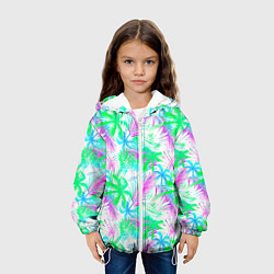 Куртка с капюшоном детская Palm green light blue, цвет: 3D-белый — фото 2