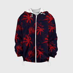 Куртка с капюшоном детская Palm black red, цвет: 3D-белый