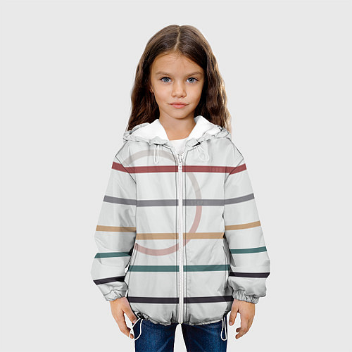 Детская куртка Stripes and circle / 3D-Белый – фото 3