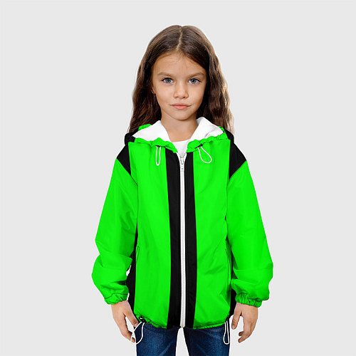 Детская куртка Color green black line / 3D-Белый – фото 3