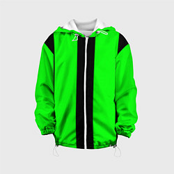 Куртка с капюшоном детская Color green black line, цвет: 3D-белый