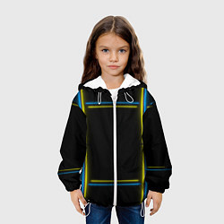 Куртка с капюшоном детская Neon yellow blue, цвет: 3D-белый — фото 2