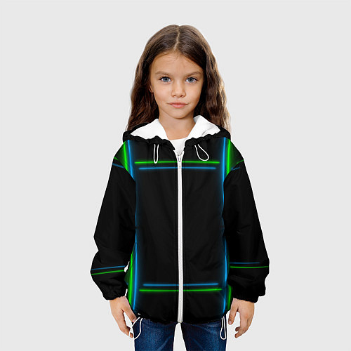 Детская куртка Neon green light blue / 3D-Белый – фото 3