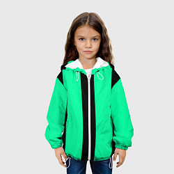 Куртка с капюшоном детская Color turquoise black line, цвет: 3D-белый — фото 2