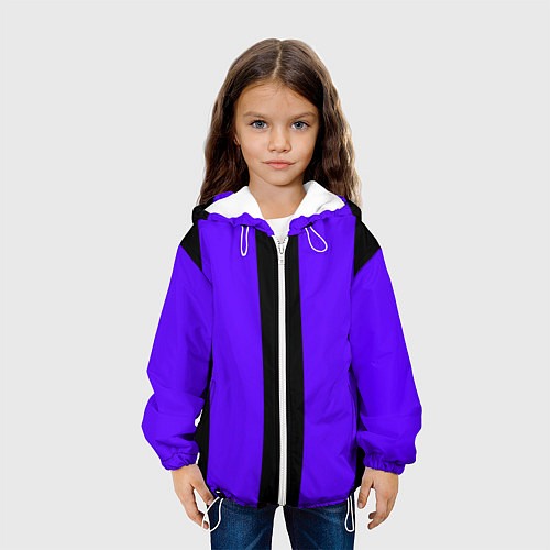Детская куртка Color purple black stripes / 3D-Белый – фото 3