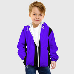Куртка с капюшоном детская Color purple black stripes, цвет: 3D-белый — фото 2