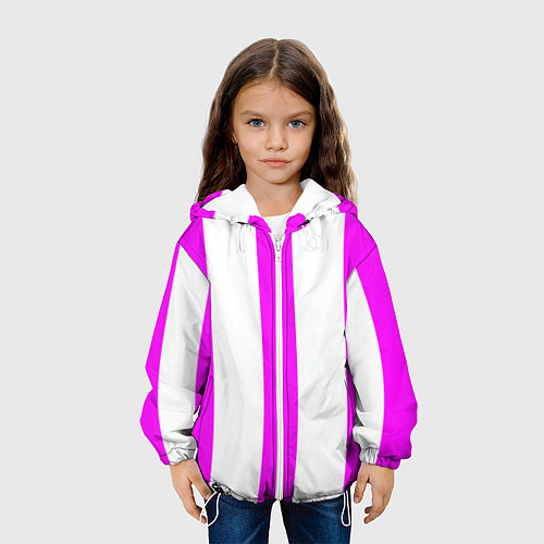 Детская куртка Color white pink lines / 3D-Белый – фото 3