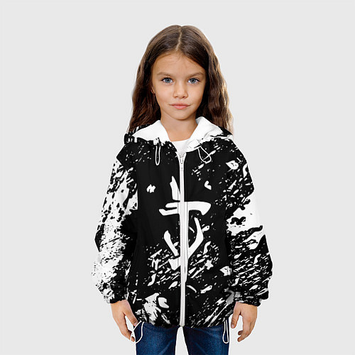 Детская куртка Doom белые краски штрихи / 3D-Белый – фото 3