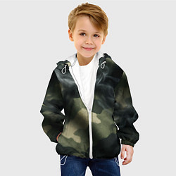 Куртка с капюшоном детская Камуфляжная ткань с дымом, цвет: 3D-белый — фото 2