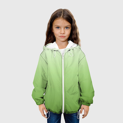 Детская куртка Градиент нежно-зеленый / 3D-Белый – фото 3