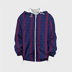 Куртка с капюшоном детская Color blue cage pink stripes, цвет: 3D-белый