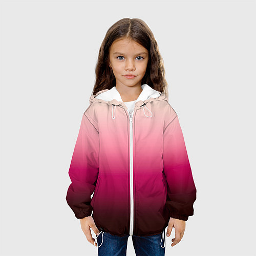 Детская куртка Градиент transcendent pink омбре / 3D-Белый – фото 3
