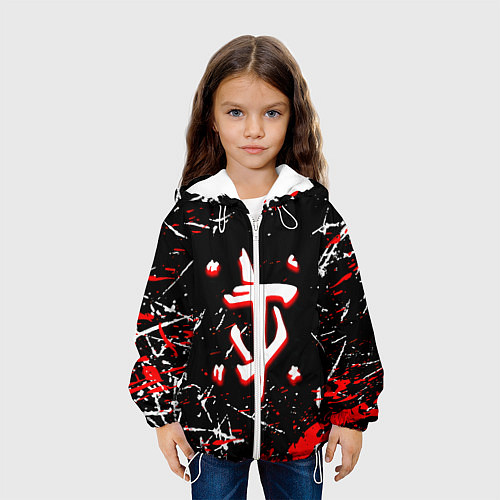 Детская куртка Doom краски штрихи / 3D-Белый – фото 3