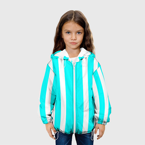 Детская куртка Color blue white stripes / 3D-Белый – фото 3
