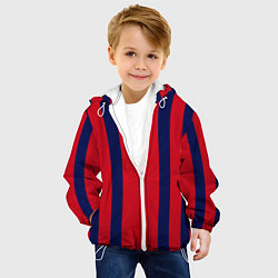 Куртка с капюшоном детская Color black red stripes, цвет: 3D-белый — фото 2