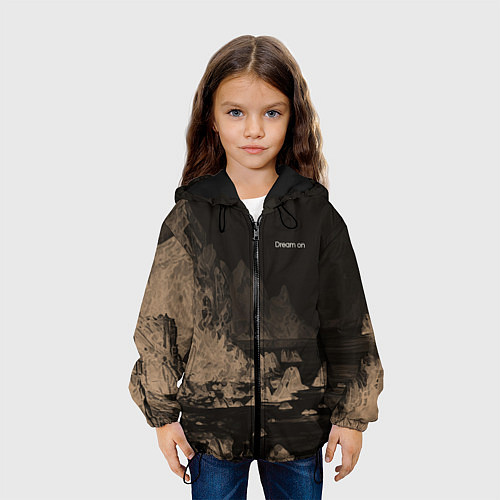 Детская куртка Dream on тёмно-коричневый / 3D-Черный – фото 3