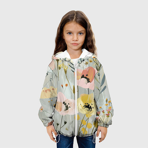 Детская куртка Цветы и цветочки / 3D-Белый – фото 3