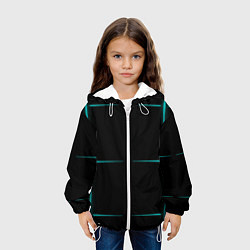 Куртка с капюшоном детская Color black blue stripes, цвет: 3D-белый — фото 2