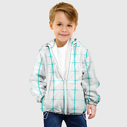 Куртка с капюшоном детская Color white light blue crosses, цвет: 3D-белый — фото 2