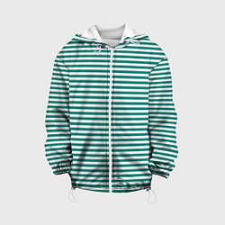 Куртка с капюшоном детская Тельняшка пограничника, цвет: 3D-белый