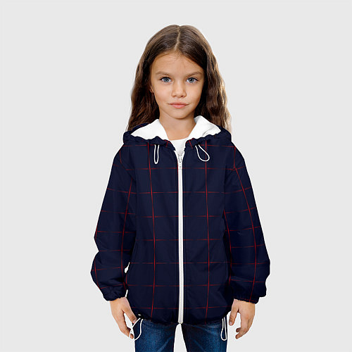 Детская куртка Color dark blue red crosses / 3D-Белый – фото 3