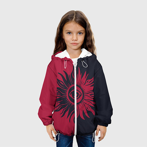 Детская куртка Солнце красно-синее / 3D-Белый – фото 3