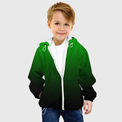 Куртка с капюшоном детская Green gradient, цвет: 3D-белый — фото 2