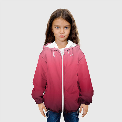 Детская куртка Градиент гранатовый / 3D-Белый – фото 3
