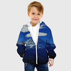 Куртка с капюшоном детская Эльбрус с облаками, цвет: 3D-белый — фото 2