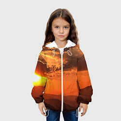 Куртка с капюшоном детская Закат на перевале актопрак, цвет: 3D-белый — фото 2