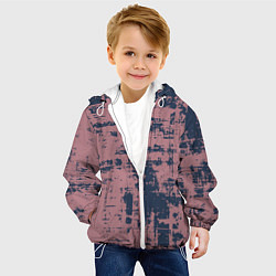 Куртка с капюшоном детская Текстура с потертостями сине-розовая, цвет: 3D-белый — фото 2