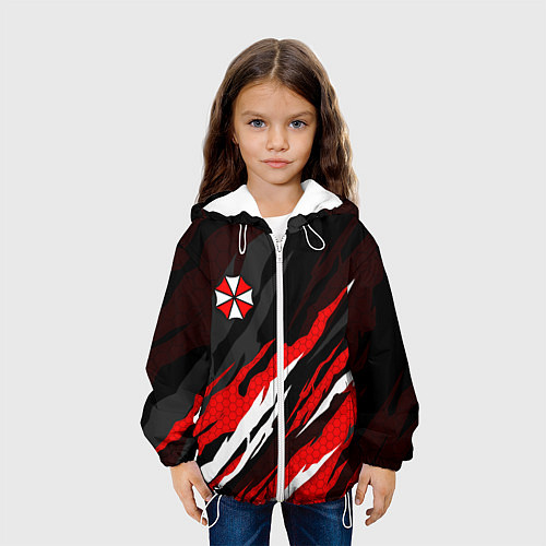 Детская куртка Umbrella - красное пламя / 3D-Белый – фото 3